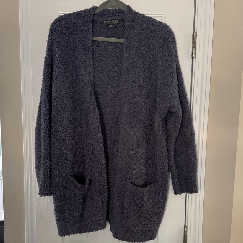 Barefoot Dreams Charcoal Open-Front Cardigan